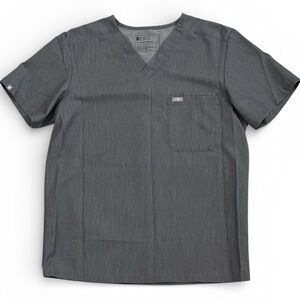 FIGS Leon Scrub Top FM1500 Technical Collect V Neck Gray Mens M Healthcare Nurse